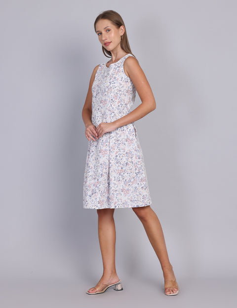 Wearhouse Women's White Woven Slim Fit Cotton Dress