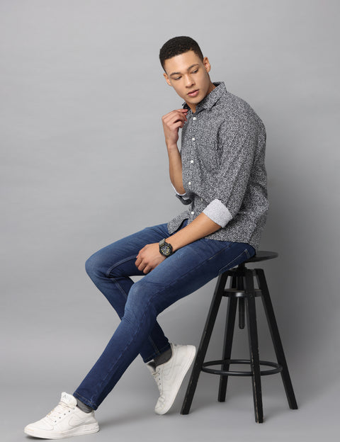 Men's Slim Fit Printed Full Sleeve Casual Shirt