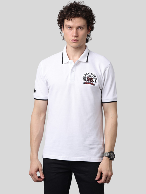 Men's Classic Half Sleeves White Polo T-Shirt