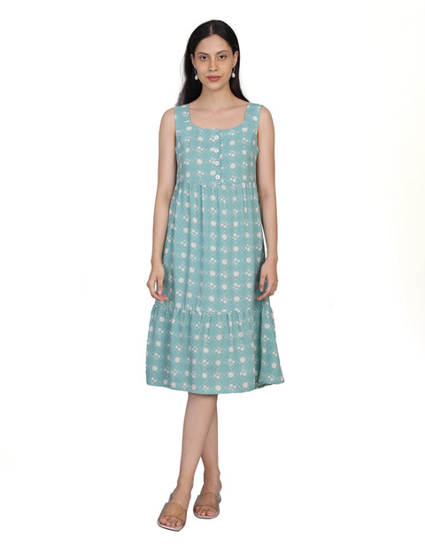 Wearhouse Women's Blue Woven Slim Fit Cotton Dress