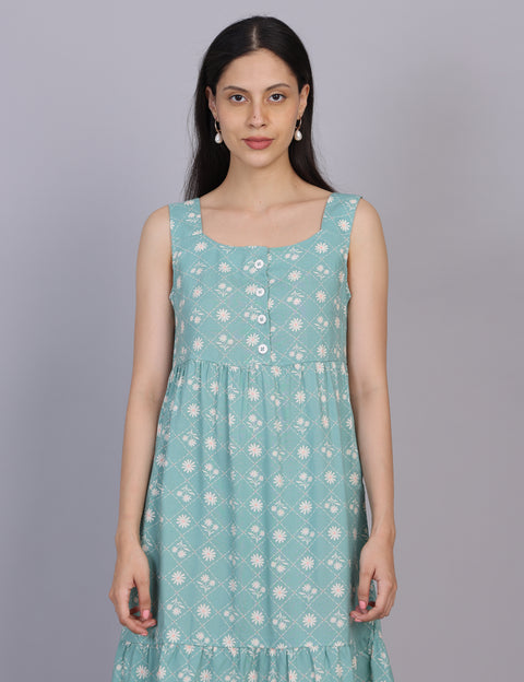 Wearhouse Women's Blue Woven Slim Fit Cotton Dress