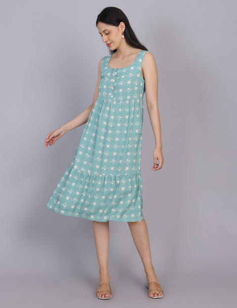 Wearhouse Women's Blue Woven Slim Fit Cotton Dress