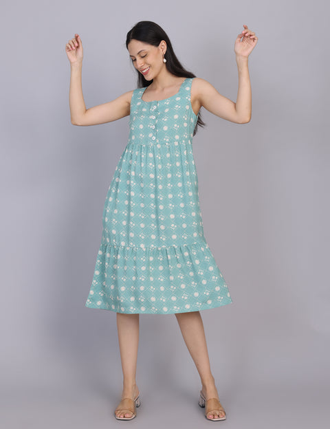 Wearhouse Women's Blue Woven Slim Fit Cotton Dress