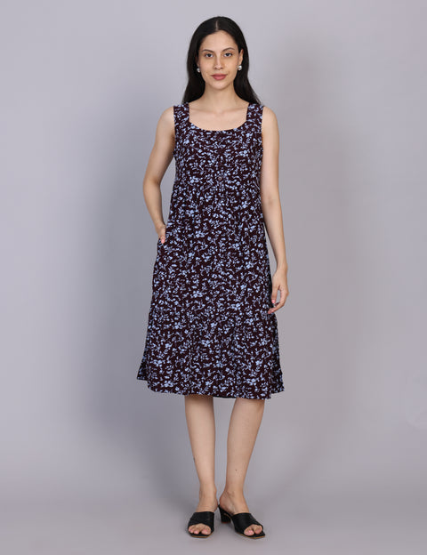 Wearhouse Women's Black Woven Slim Fit Viscose Dress