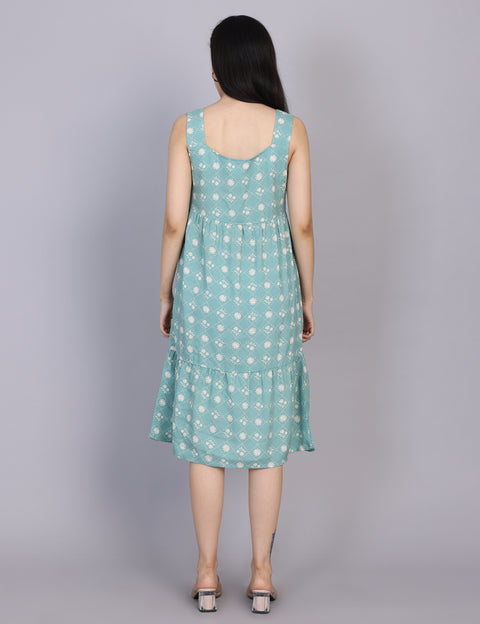 Wearhouse Women's Blue Woven Slim Fit Cotton Dress