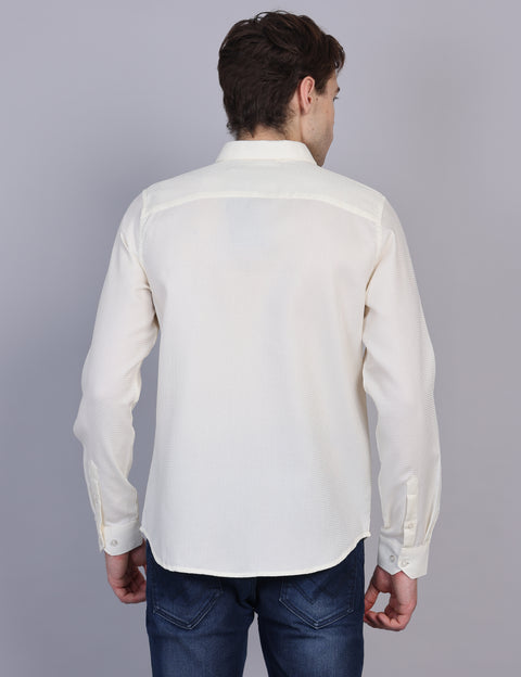 Wearhouse Men's Lemon Solid Full Sleeve Regular Fit Cotton Shirt