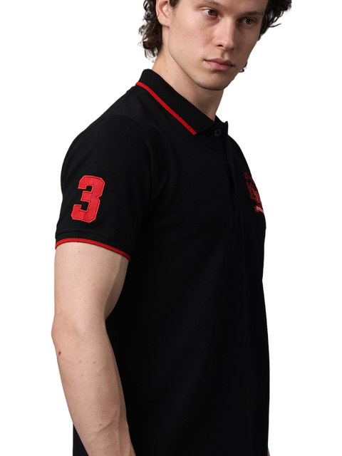 Men's Red Contrast Half Sleeves Polo T-Shirts