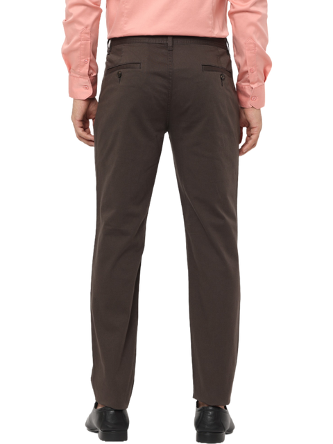 Men's Slim Fit Cotton Chino Pants, Charcoal Brown