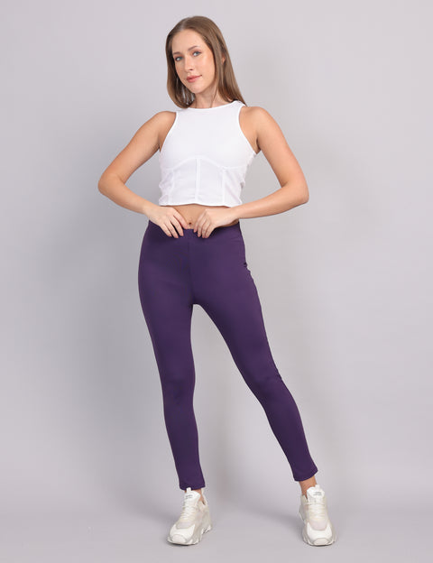 Women’s Slim Fit Tregging – Dark Purple
