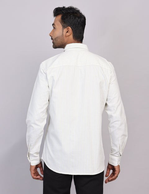Green Stripe Full Sleeve Shirt – Regular Fit