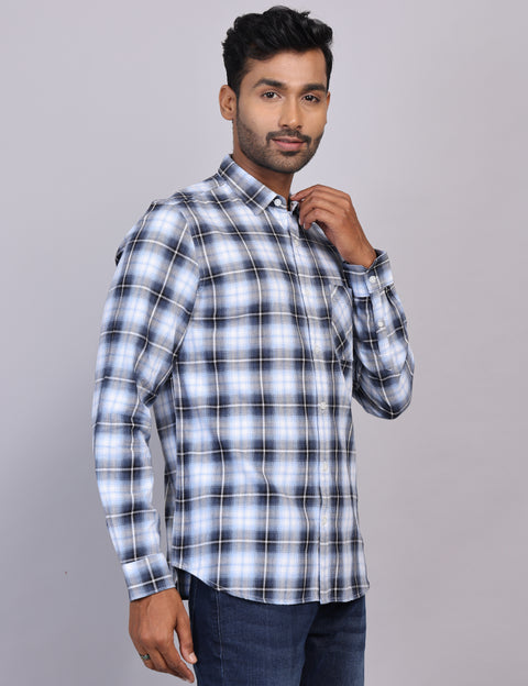 Blue Checks Full Sleeve Shirt – Regular Fit