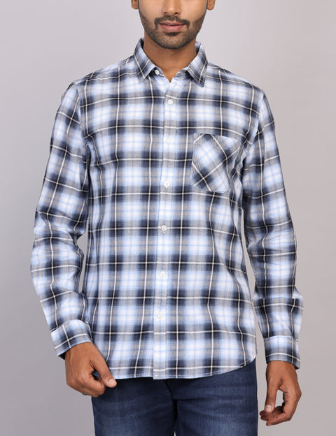 Blue Checks Full Sleeve Shirt – Regular Fit