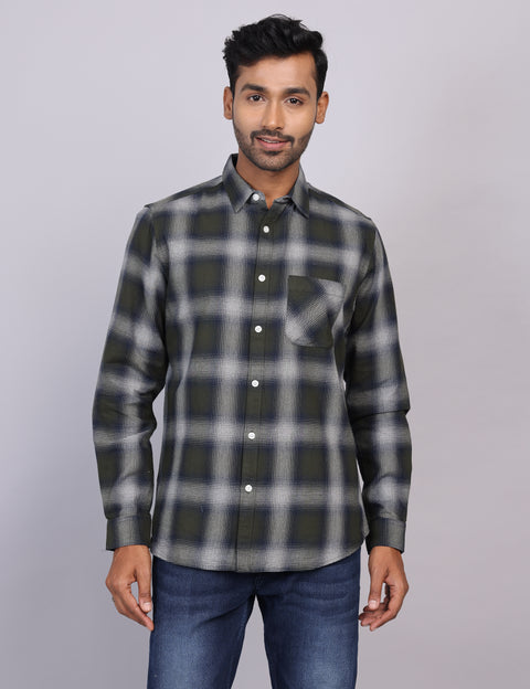 Green Checks Full Sleeve Shirt – Regular Fit
