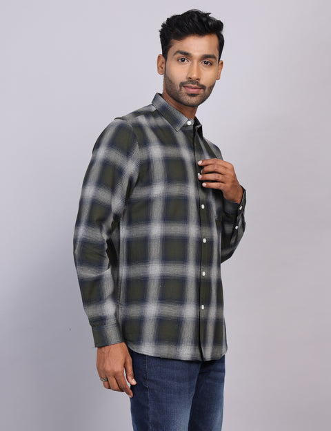 Green Checks Full Sleeve Shirt – Regular Fit