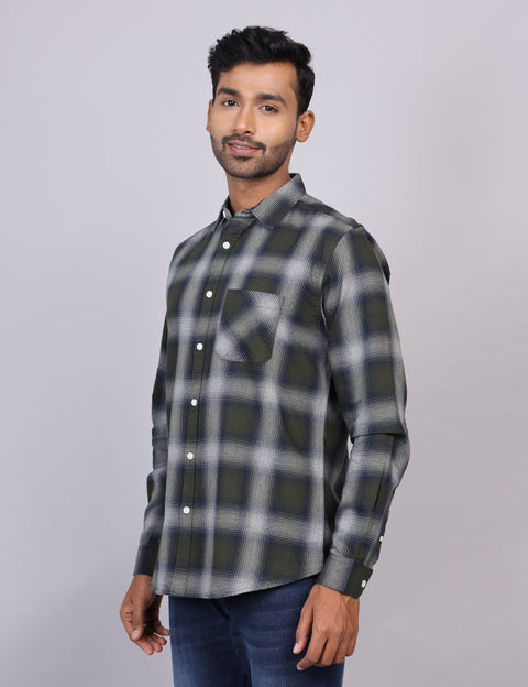 Green Checks Full Sleeve Shirt – Regular Fit