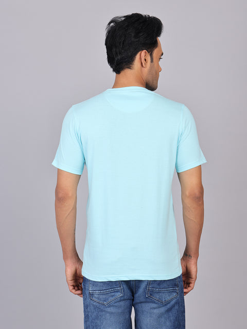 Men’s Pastel Sky Round Neck Cotton T-Shirt