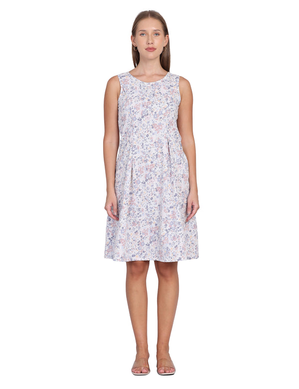 Wearhouse Women's White Woven Slim Fit Cotton Dress