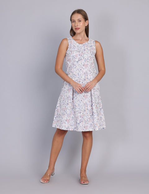 Wearhouse Women's White Woven Slim Fit Cotton Dress