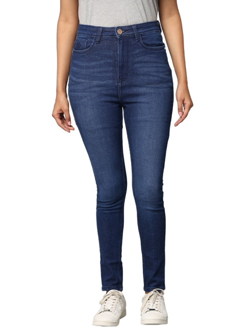 Women's Light Indigo Clean Look Skinny Fit High Rise Jeans