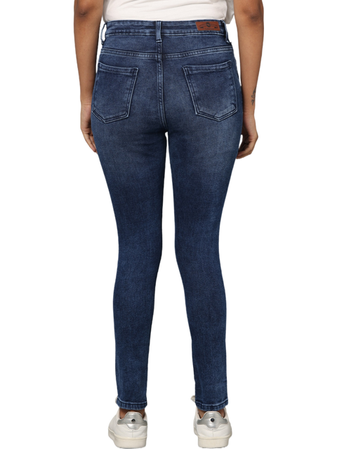 Women's Dark Blue High Rise Skinny Fit Jeans