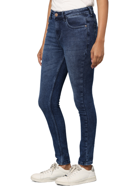 Women's Dark Blue High Rise Skinny Fit Jeans