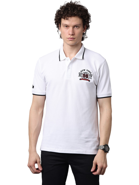 Men's Classic Half Sleeves White Polo T-Shirt