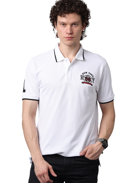 Men's Classic Half Sleeves White Polo T-Shirt