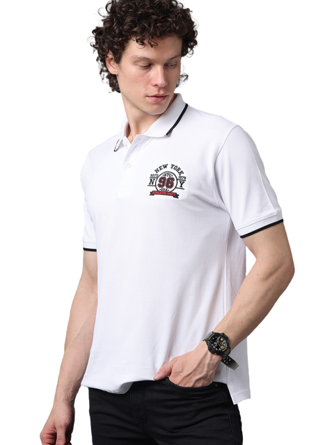 Men's Classic Half Sleeves White Polo T-Shirt