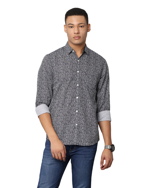 Men's Slim Fit Printed Full Sleeve Casual Shirt