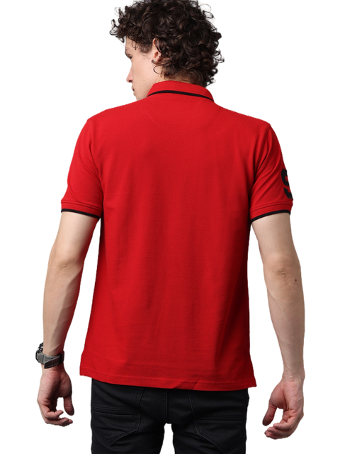 Men's Red Short Sleeve Polo T-Shirt