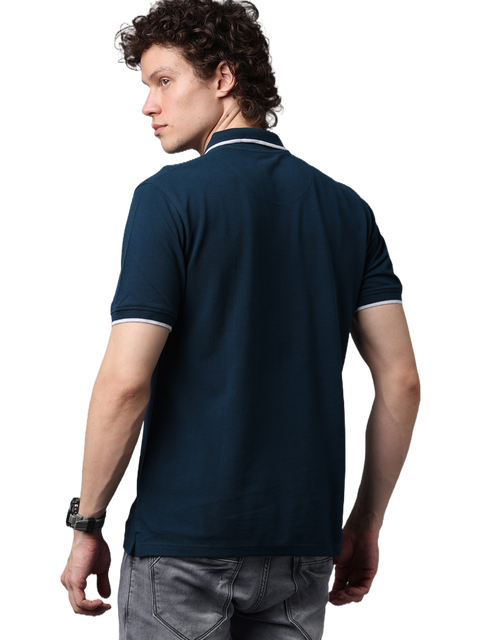 Men's Teal Blue Classic Half Sleeves Polo T-Shirt