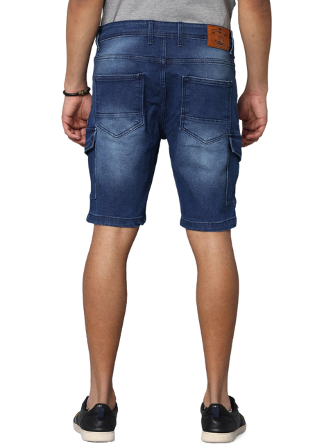 Men's Dark Indigo Slim Fit Strechable Denim Shorts