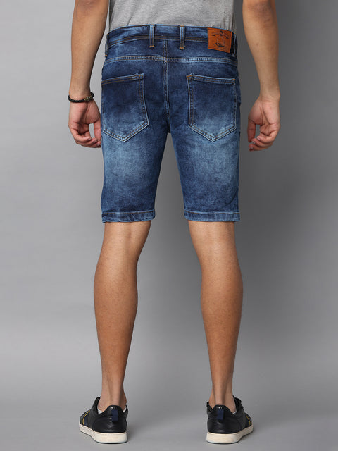 Men's Indigo Blue Slim Fit Denim Shorts