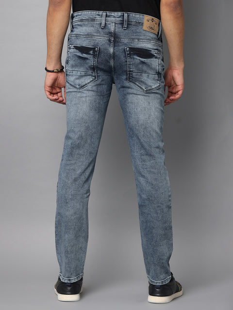 Men's Faded Blue Slim Fit Stretchable Jeans