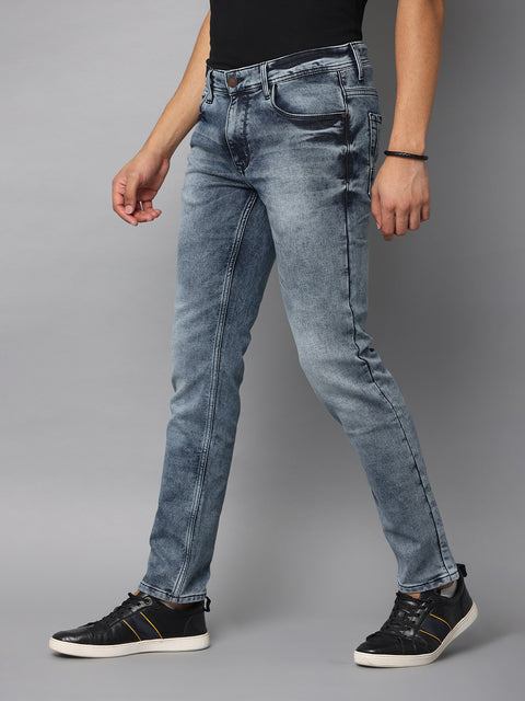 Men's Faded Blue Slim Fit Stretchable Jeans