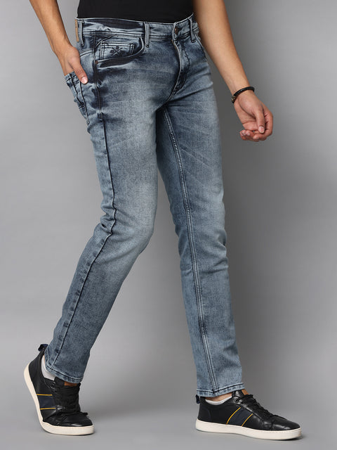 Men's Faded Blue Slim Fit Stretchable Jeans