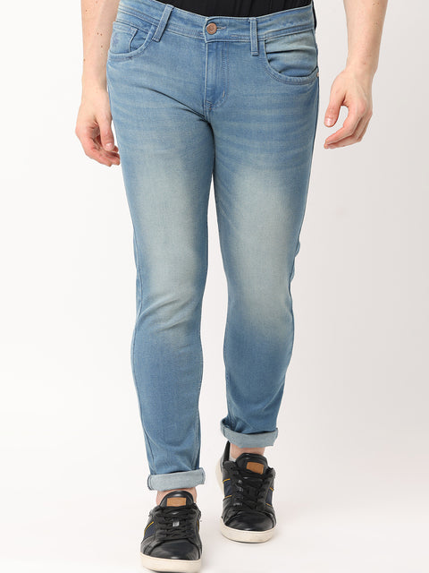 Men's Light Blue Slim Fit Stretchable Jeans