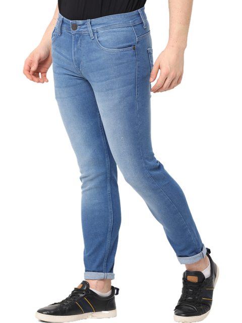 Men's Light Blue Slim Fit Faded Denim Jeans