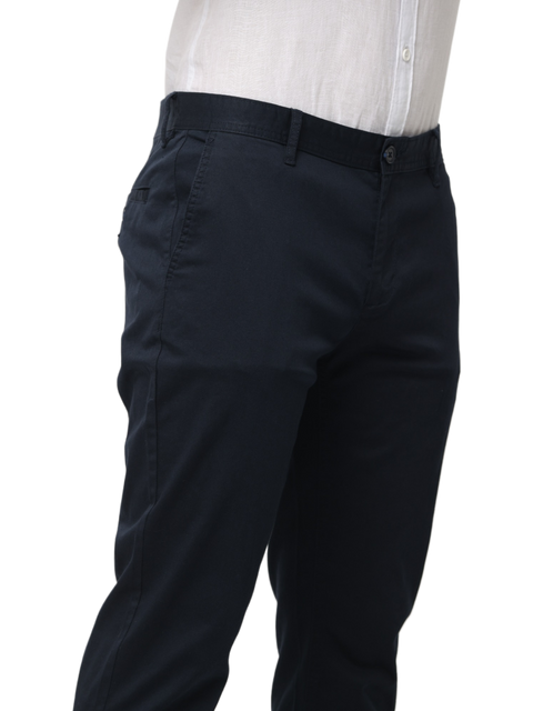 Men's Navy Blue Slim Fit Casual Chino Trouser