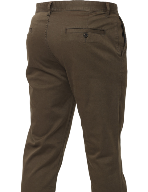 Men's Slim Fit, Brown Cotton Chino Pants