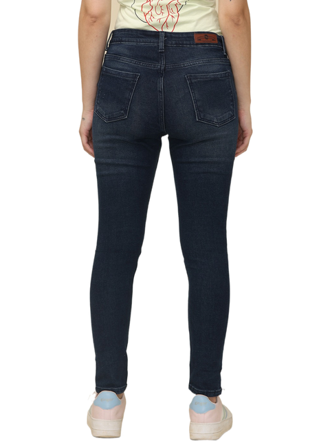 Women's Skinny Fit Mid Rise Light Faded Jeans Trouser, Blue