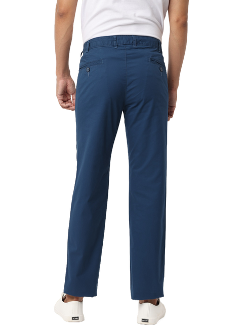 Men's Navy Blue Slim Fit Casual Chino Trouser