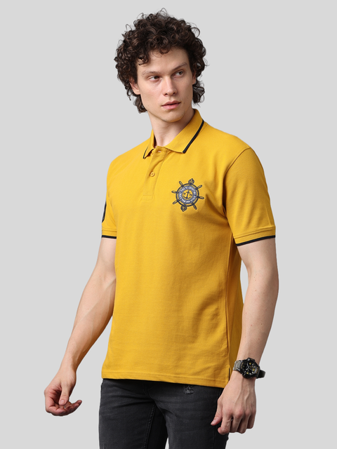 Men's Classic Half Sleeves Mustard Polo T-Shirt