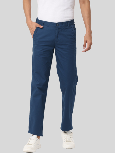 Men's Navy Blue Slim Fit Casual Chino Trouser