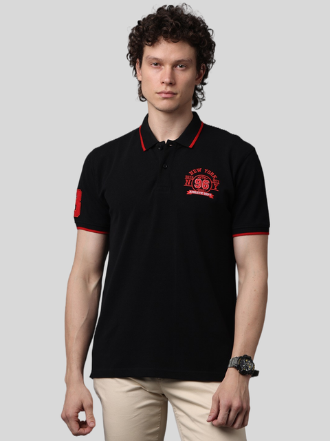 Men's Red Contrast Half Sleeves Polo T-Shirts