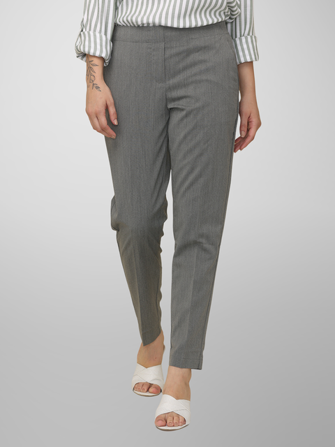Women's Dark Grey Slim Fit Formal Trouser