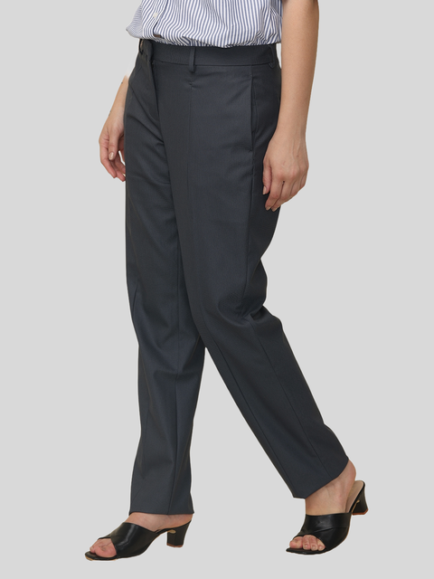 Women's Pleated Solid Formal Trouser, Night Blue