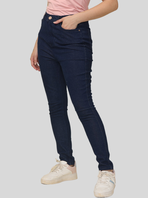 Women's Skinny Fit Mid Rise Core Jeans Trouser, Blue