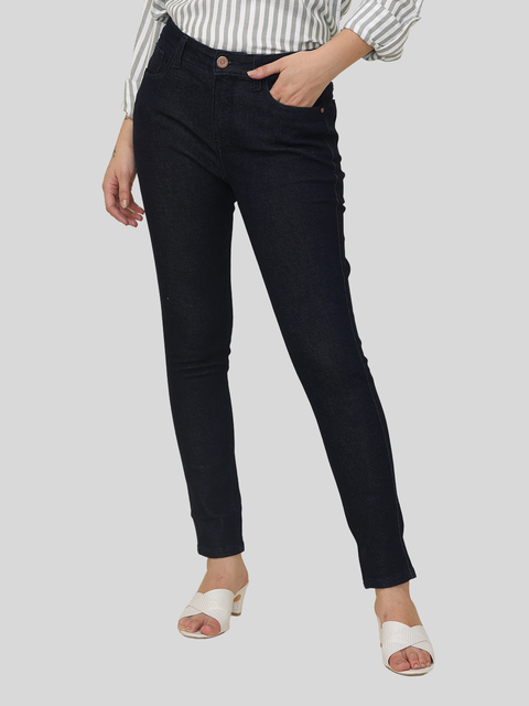 Women's Skinny Fit Mid Rise Core Jeans Trouser, Dark Indigo