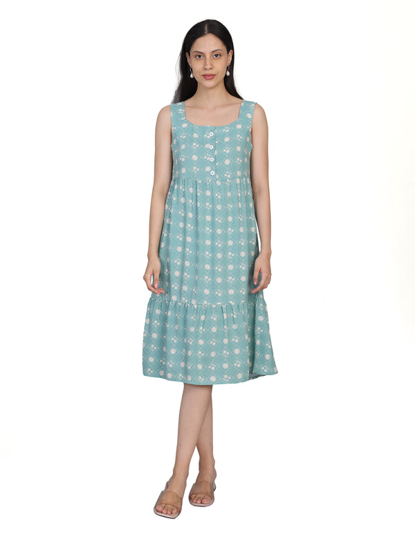 Wearhouse Women's Blue Woven Slim Fit Cotton Dress